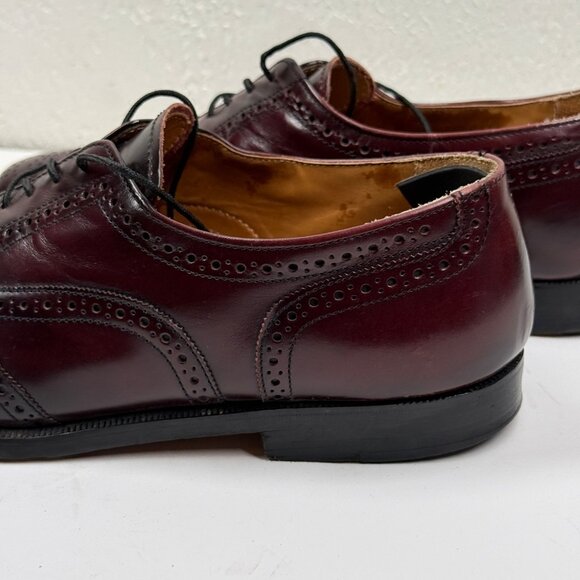 Vintage Cole Haan Oxford Brogue Dress Shoes Wingtip Burgundy Leather SIze 9.5D - Picture 7 of 14